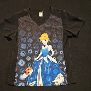 Cinderella Cherokee Scrubs Tooniforms Disney V Neck Top Women's Size Medium